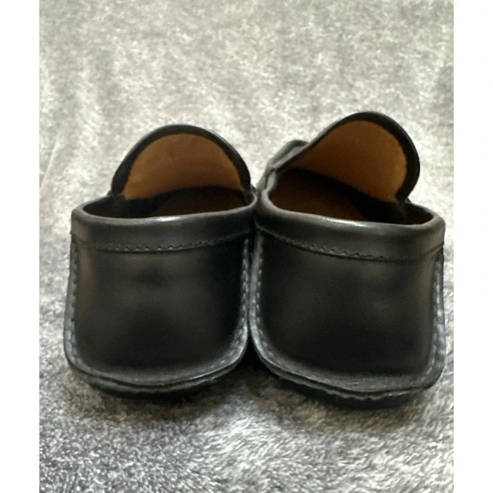 Gucci Mens Black GG Canvas Leather Loafers Drivers Shoes Size 6.5‎ D Made Italy
